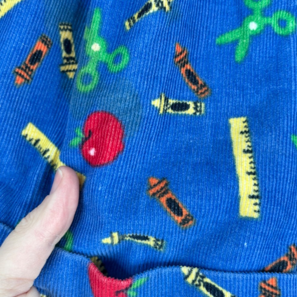VTG 90s Kellys Kids Matching Set 4/5 Crewneck Corduroy Shorts Back to School ABC - Picture 11 of 16